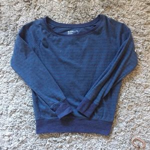 Soft Blue Cotten Striped Sweatshirt